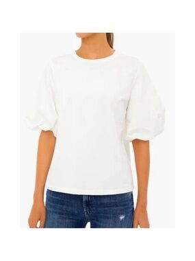 Tuckernuck × Pomander Place | White Jenna Puff Balloon Sleeve Tshirt Top